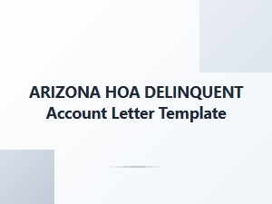 Arizona Hoa Delinquent Account Letter Template