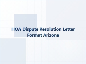 Hoa Dispute Resolution Letter Format Arizona