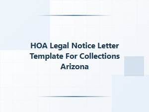 Arizona Hoa Compliance Notice Letter Template for Collections