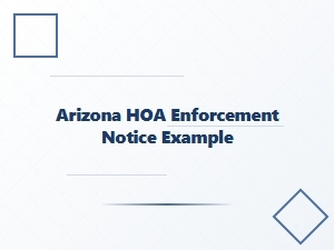 Arizona Hoa Enforcement Notice Example