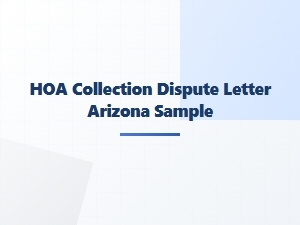 Arizona Hoa Collection Dispute Letter Sample