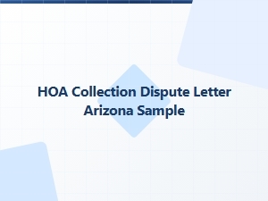 Hoa Collection Dispute Letter Sample Arizona