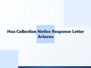 Hoa Collection Notice Response Letter Arizona