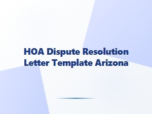 Hoa Dispute Resolution Letter Template Arizona