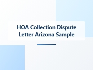 Hoa Collection Dispute Letter Sample Arizona