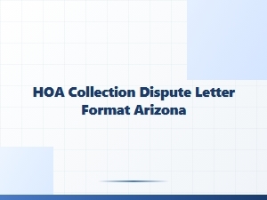 Hoa Collection Dispute Letter Format Arizona