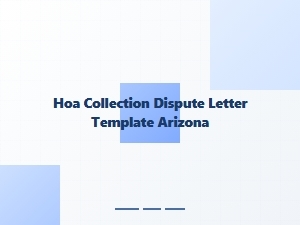 Hoa Collection Dispute Letter Template Arizona