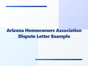 Arizona Hoa Dispute Letter Template