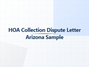 Hoa Collection Dispute Letter Sample Arizona