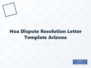 Hoa Dispute Resolution Letter Template Arizona