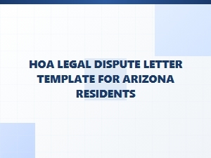 Hoa Legal Dispute Letter Template Arizona