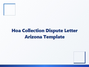 Hoa Collection Dispute Letter Template Arizona
