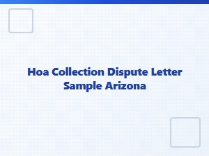 Hoa Collection Dispute Letter Sample Arizona