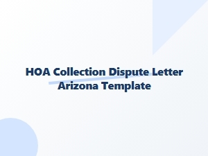 Hoa Collection Dispute Letter Template Arizona