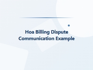 Hoa Billing Dispute Communication Example