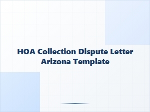 Hoa Collection Dispute Letter Template Arizona