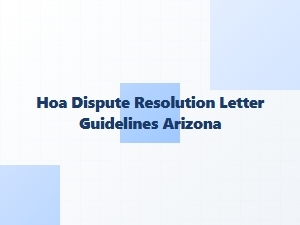 Hoa Dispute Resolution Letter Guidelines Arizona